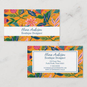Tarjeta De Visita Patrón floral tropical moderno