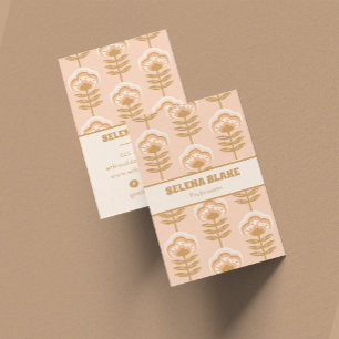 Tarjeta De Visita Patrón floral vertical moderno - Elegante y modern