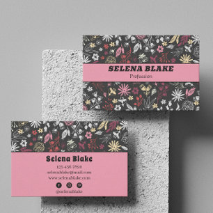 Tarjeta De Visita Patrón floral vibrante Elegante y moderno