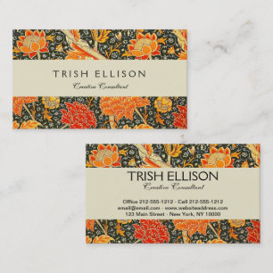 Tarjeta De Visita Patrón floral vintage de William Morris Cray