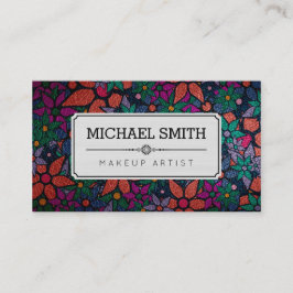 Tarjeta De Visita Patrón floral vintage moderno de artista de maquil