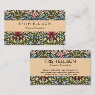 Tarjeta De Visita Patrón floral William Morris Snakeshead