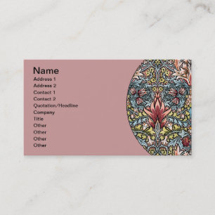 Tarjeta De Visita Patrón floral William Morris Snakeshead