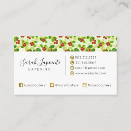 Tarjeta De Visita Patrón Fruta de Cranberry Festial, Verde