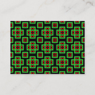 Tarjeta De Visita Patrón geométrico 030614 - Verde, Rojo y Negro