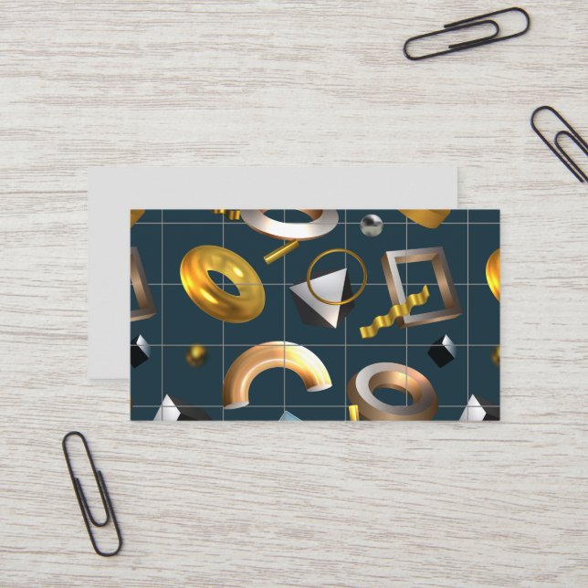Tarjeta De Visita Patrón geométrico 3D (Anverso/Reverso In Situ)