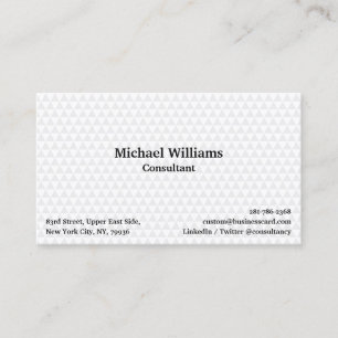 Tarjeta De Visita Patrón geométrico blanco moderno Moda elegante