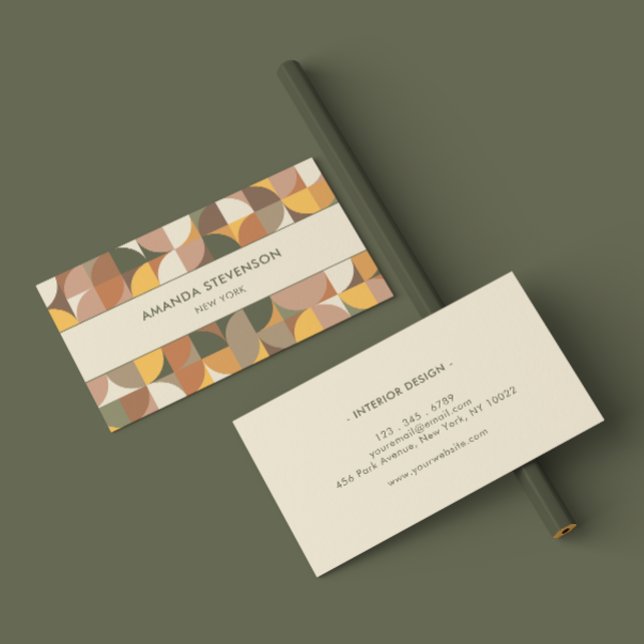 Tarjeta De Visita Patrón geométrico colorido (Subido por el creador)