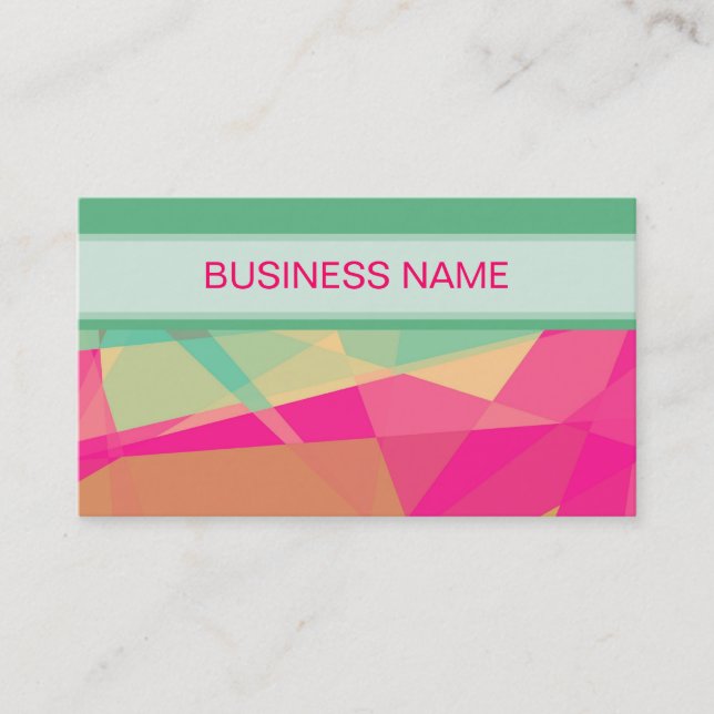 Tarjeta De Visita Patrón geométrico colorido y azul claro (Anverso)