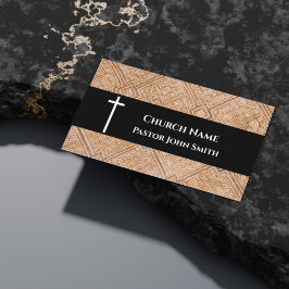 Tarjeta De Visita Patrón geométrico cristiano pastor de la iglesia