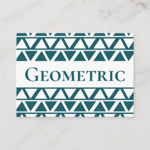 Tarjeta De Visita Patrón geométrico de bandas triangulares blancas a