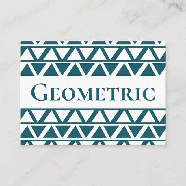 Tarjeta De Visita Patrón geométrico de bandas triangulares blancas a (Anverso)
