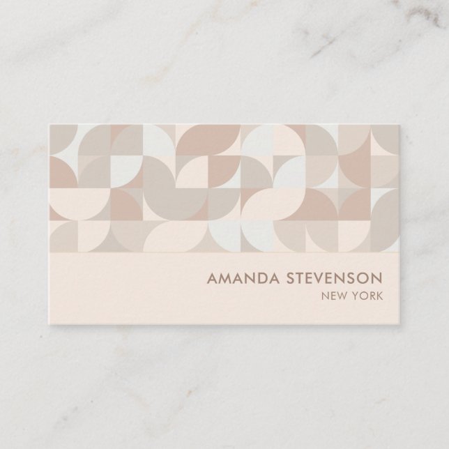 Tarjeta De Visita Patrón geométrico de color neutro II (Anverso)