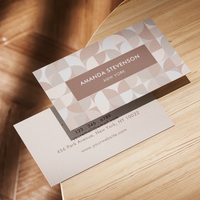 Tarjeta De Visita Patrón geométrico de color neutro II (Subido por el creador)