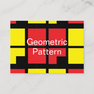 Tarjeta De Visita Patrón geométrico de cuadrados amarillos rojos