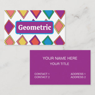 Tarjeta De Visita Patrón geométrico de diamante colorido