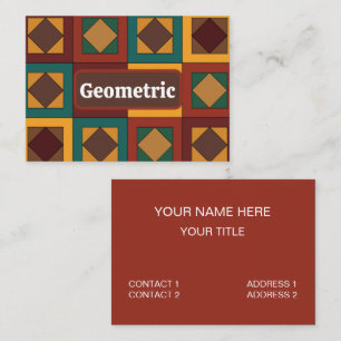 Tarjeta De Visita Patrón geométrico de diamante cuadrado de mediados