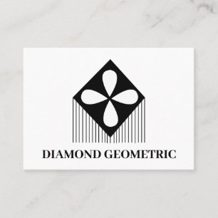 Tarjeta De Visita Patrón geométrico de diamantes Negro y Blanco