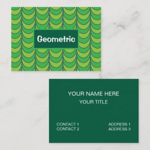 Tarjeta De Visita Patrón geométrico de medio círculo verde geométric