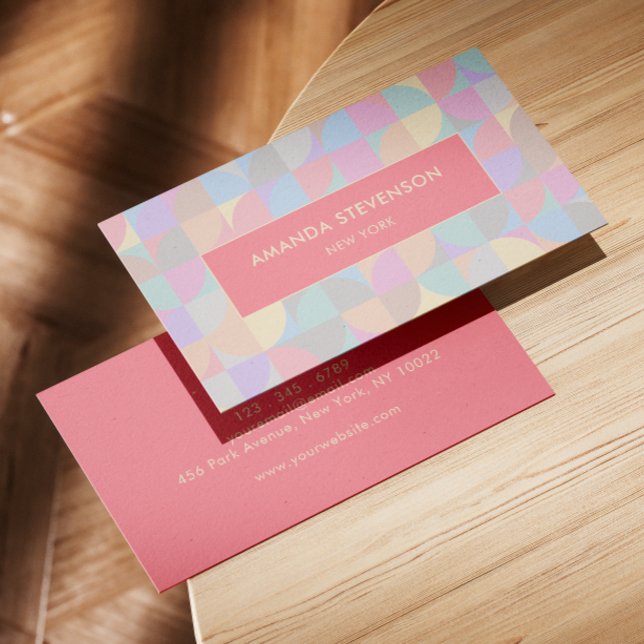 Tarjeta De Visita Patrón geométrico de Pastel (Subido por el creador)