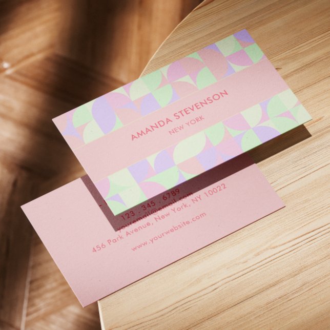 Tarjeta De Visita Patrón geométrico de Pastel (Subido por el creador)