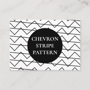 Tarjeta De Visita Patrón geométrico de raya de Chevron en negro y bl