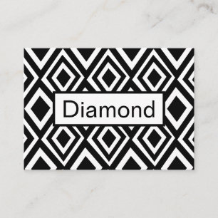 Tarjeta De Visita Patrón geométrico del diamante blanco y negro