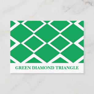 Tarjeta De Visita Patrón geométrico del triángulo verde de los diama