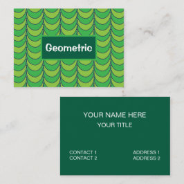 Tarjeta De Visita Patrón geométrico geométrico de medio círculo verd