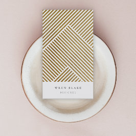 Tarjeta De Visita Patrón Geométrico Gold Elegante Lujo Sofisticado