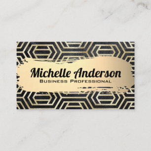 Tarjeta De Visita Patrón geométrico moderno de lujo de Relieve metal
