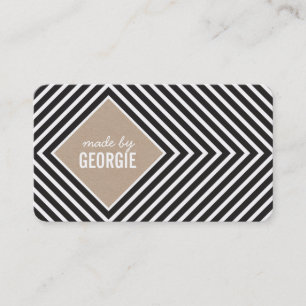 Tarjeta De Visita PATRÓN GEOMÉTRICO MODERNO diamante blanco negro kr