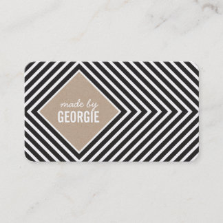 Tarjeta De Visita PATRÓN GEOMÉTRICO MODERNO diamante blanco negro kr