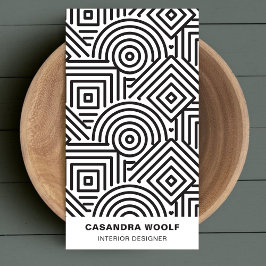 Tarjeta De Visita Patrón geométrico moderno limpio gris y blanco ret