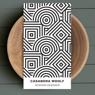 Tarjeta De Visita Patrón geométrico moderno limpio gris y blanco ret