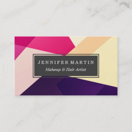 Tarjeta De Visita Patrón geométrico negro amarillo rosado moderno