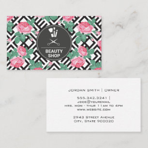 Tarjeta De Visita Patrón geométrico Rosa