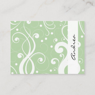 Tarjeta De Visita Patrón giratorio, estilo flaco - Blanco verde