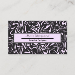 Tarjeta De Visita Patrón giratorio líquido de mármol negro y rosa