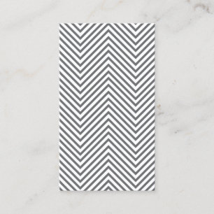 Tarjeta De Visita Patrón Gris/Chevron Blanco de moda y cadera