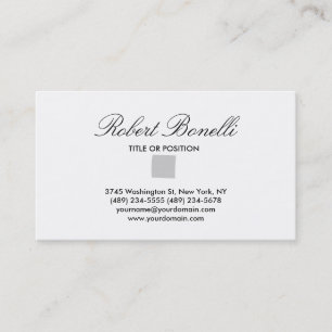 Tarjeta De Visita Patrón Gris Simple Black White Business Card