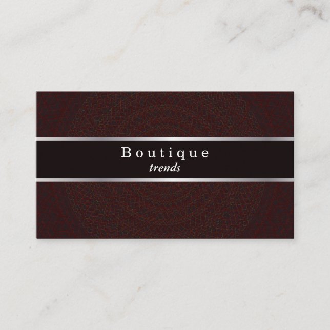 Tarjeta De Visita Patrón Guilloche negro y plateado (Anverso)