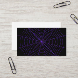 Tarjeta De Visita Patrón Halloween de telaraña negra y púrpura