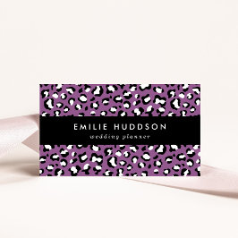 Tarjeta De Visita Patrón leopardo, puntos leopardo, leopardo púrpura