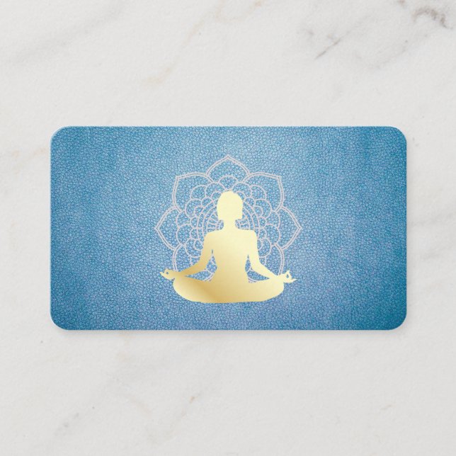 Tarjeta De Visita Patrón Mandala de yoga con cuero de Lotus (Anverso)