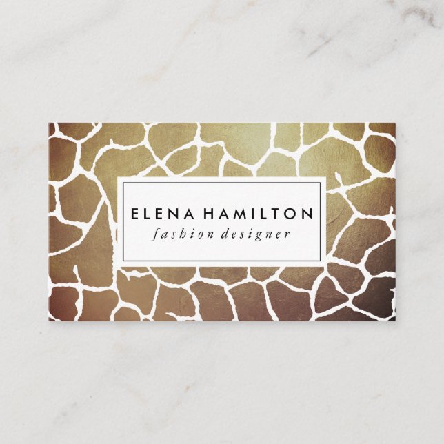 Tarjeta De Visita Patrón marrón de lujo (Anverso)