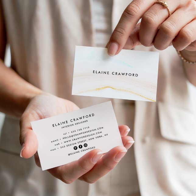 Tarjeta De Visita Patrón moderno de ágata de mármol rosa y suave pas (Modern soft pastel blush pink marble agate pattern)