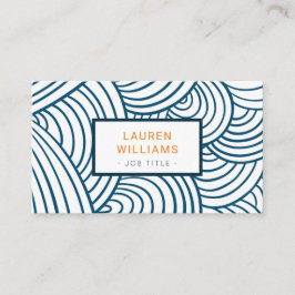 Tarjeta De Visita Patrón moderno de escala azul índigo