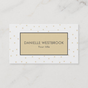 Tarjeta De Visita Patrón moderno de estrellas beige y blanco