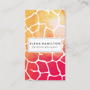 Tarjeta De Visita Patrón Naranja rojo de moda